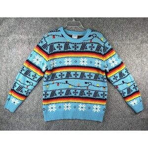 Aldi Gear Ugly Christmas Sweater Men’s M Snowflakes Retro Holiday Knit